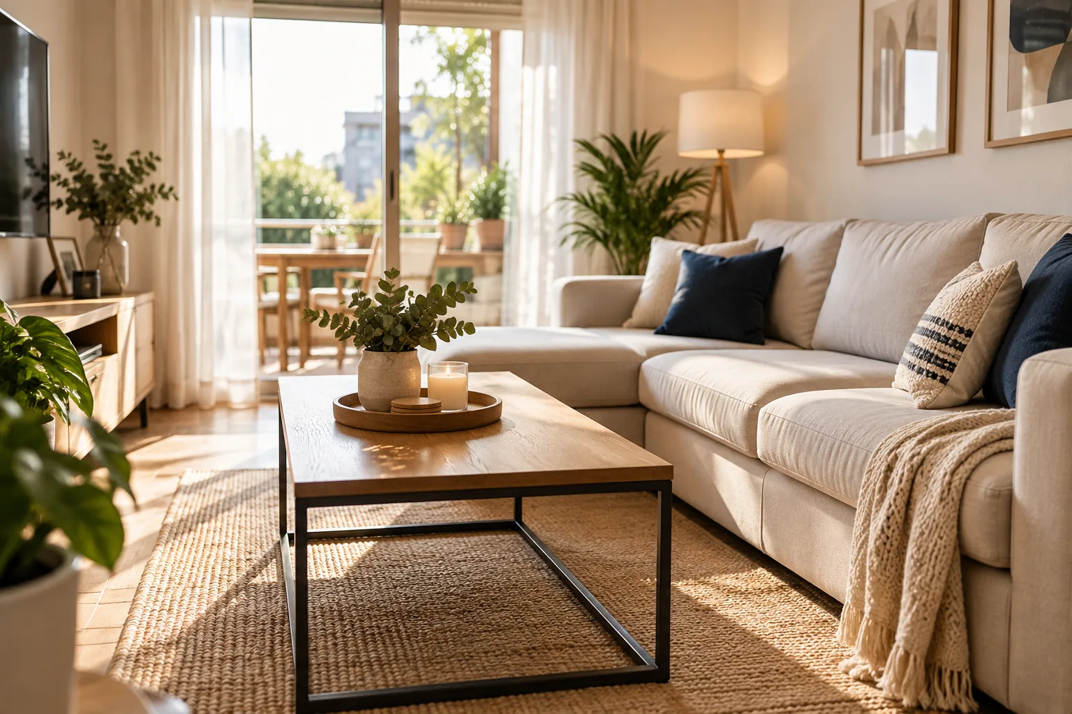Sal&oacute;n de una vivienda limpio y cuidado